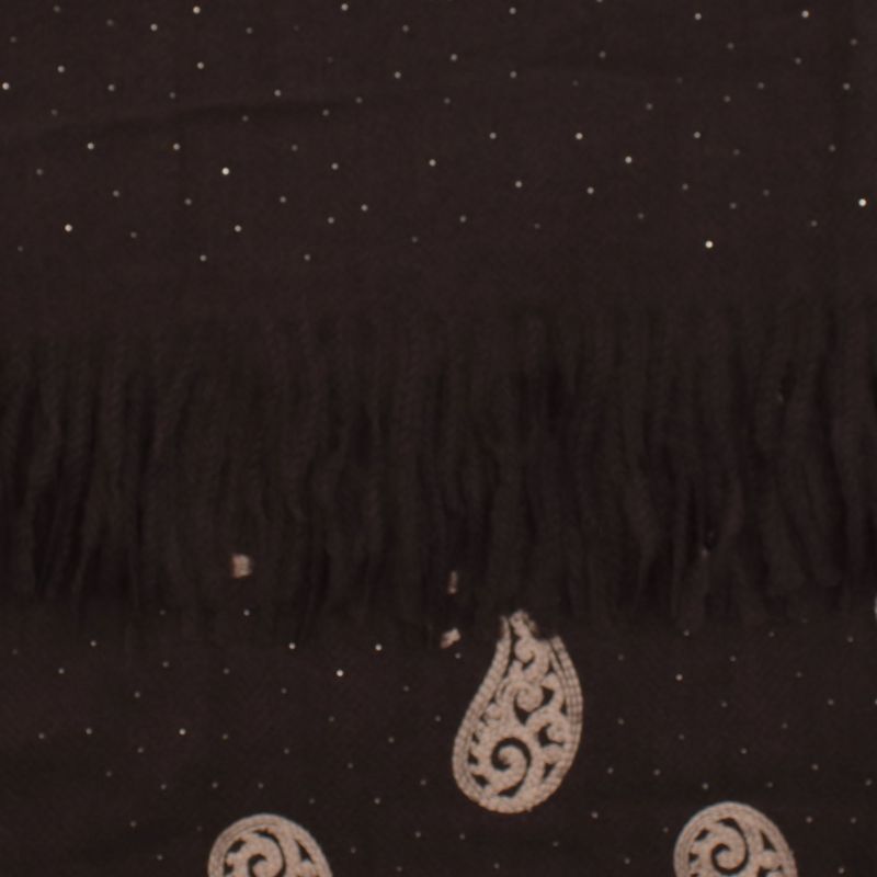Fashion, accesorii si bijuterii - Femei - Accesorii femei - Esarfe si fulare femei - Esarfa dama, din lana, Buticcochet, 70x180 cm, model cu broderie si strasuri, Maro inchis - ES3524 - Infinity.ro
