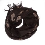 Fashion, accesorii si bijuterii - Femei - Accesorii femei - Esarfe si fulare femei - Esarfa dama, din lana, Buticcochet, 70x180 cm, model cu broderie si strasuri, Maro inchis - ES3524 - Infinity.ro