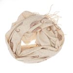 Fashion, accesorii si bijuterii - Femei - Accesorii femei - Esarfe si fulare femei - Esarfa dama, din lana, Buticcochet, 70x180 cm, model cu broderie si strasuri, Bej - ES3523 - Infinity.ro