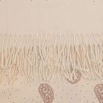 Fashion, accesorii si bijuterii - Femei - Accesorii femei - Esarfe si fulare femei - Esarfa dama, din lana, Buticcochet, 70x180 cm, model cu broderie si strasuri, Bej - ES3523 - Infinity.ro