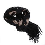 Fashion, accesorii si bijuterii - Femei - Accesorii femei - Esarfe si fulare femei - Esarfa dama, din lana, Buticcochet, 70x180 cm, model cu broderie si strasuri, Negru - ES3522 - Infinity.ro