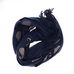 Fashion, accesorii si bijuterii - Femei - Accesorii femei - Esarfe si fulare femei - Esarfa dama, din lana, Buticcochet, 70x180 cm, model cu broderie si strasuri, Bleumarin - ES3521 - Infinity.ro
