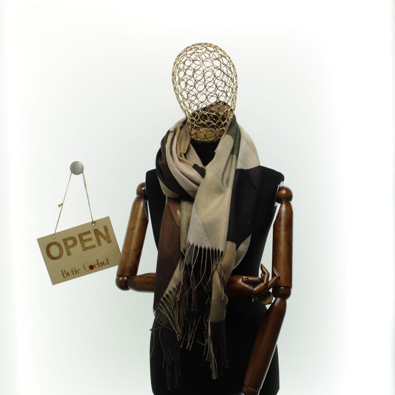 Fashion, accesorii si bijuterii - Femei - Accesorii femei - Esarfe si fulare femei - Esarfa dama, din lana, Buticcochet, 70x180 cm, model cu fir metalizat, Multicolor - ES3531 - Infinity.ro