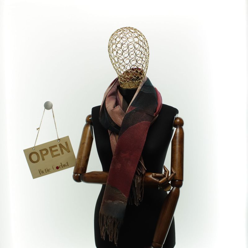Fashion, accesorii si bijuterii - Femei - Accesorii femei - Esarfe si fulare femei - Esarfa dama, din lana, Buticcochet, 70x180 cm, model cu fir metalizat, Multicolor - ES3529 - Infinity.ro