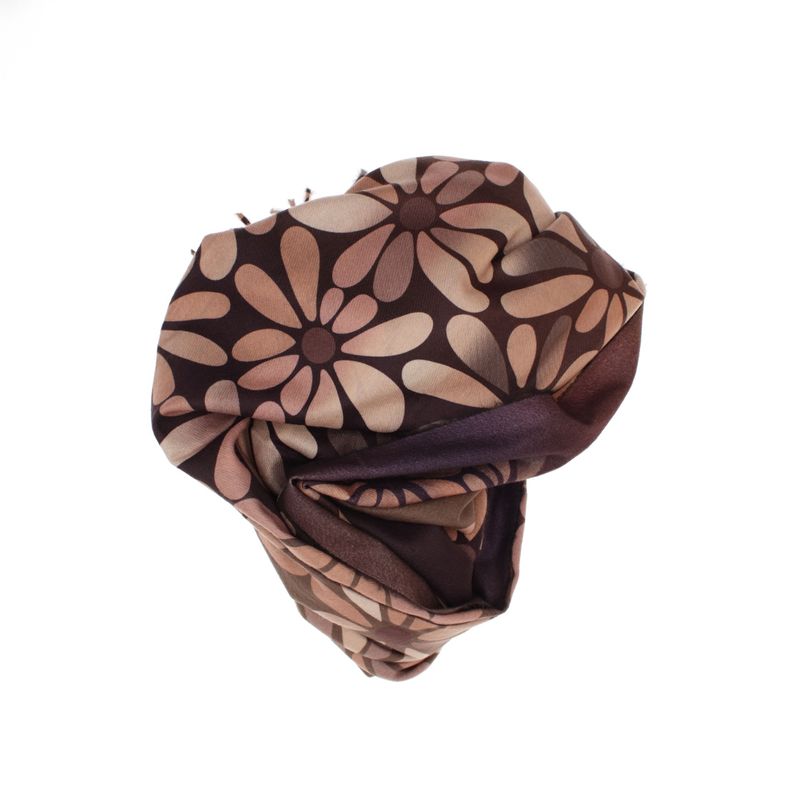 Fashion, accesorii si bijuterii - Femei - Accesorii femei - Esarfe si fulare femei - Esarfa dama, din lana, Buticcochet, 70x180 cm, cu imprimeu floral si franjuri, Maro - ES3537 - Infinity.ro