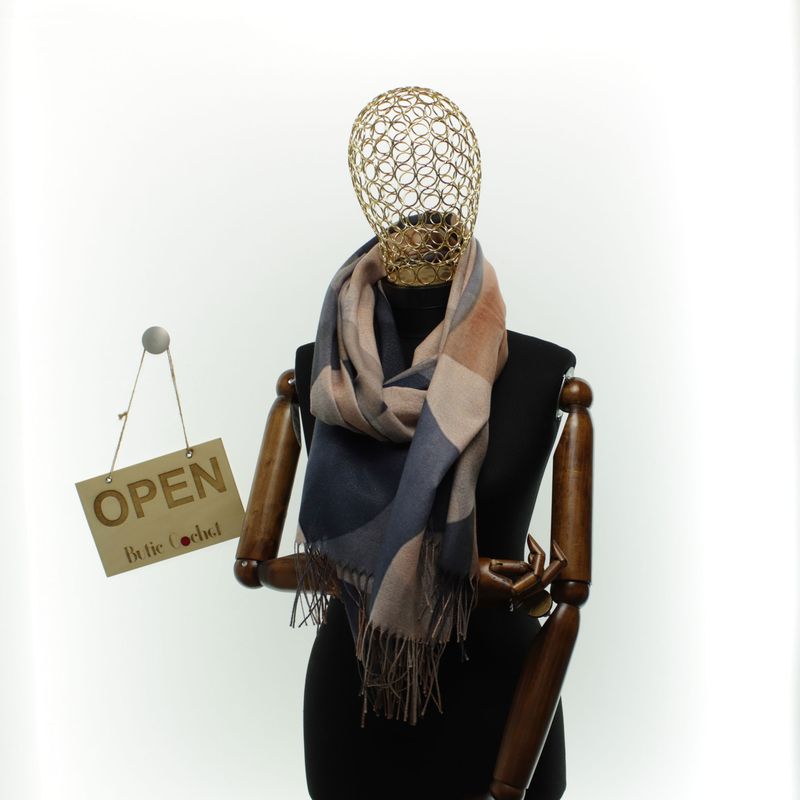 Fashion, accesorii si bijuterii - Femei - Accesorii femei - Esarfe si fulare femei - Esarfa dama, din lana, Buticcochet, 70x180 cm, model cu fir metalizat, Multicolor - ES3534 - Infinity.ro