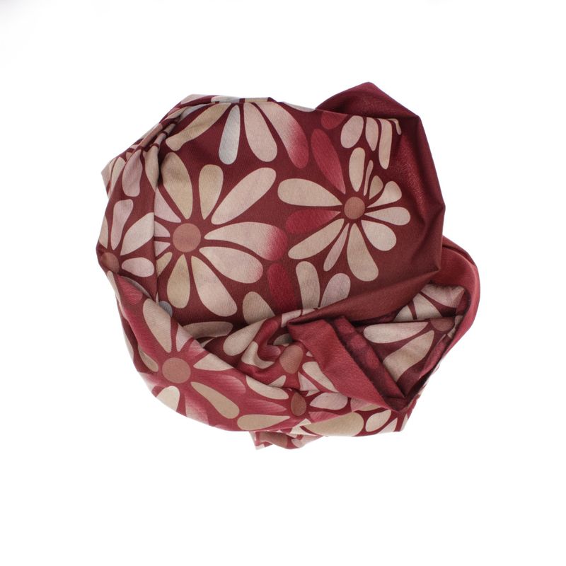 Fashion, accesorii si bijuterii - Femei - Accesorii femei - Esarfe si fulare femei - Esarfa dama, din lana, Buticcochet, 70x180 cm, cu imprimeu floral si franjuri, Visiniu - ES3541 - Infinity.ro