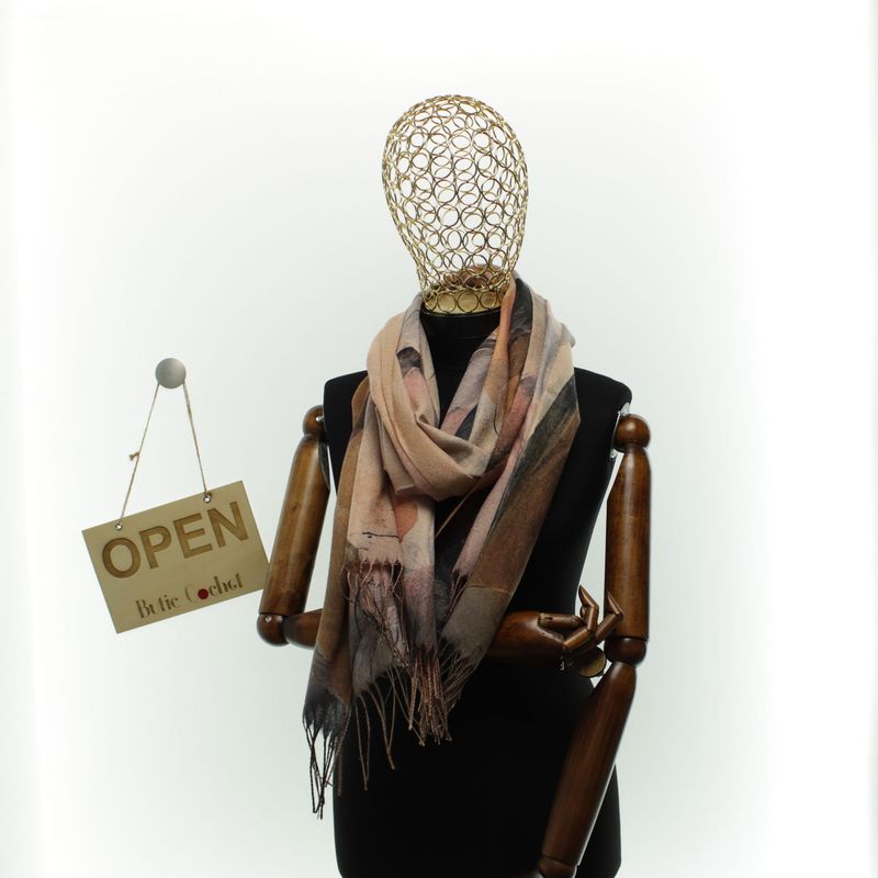 Fashion, accesorii si bijuterii - Femei - Accesorii femei - Esarfe si fulare femei - Esarfa dama, din lana, Buticcochet, 70x180 cm, model cu fir metalizat, Multicolor - ES3530 - Infinity.ro