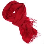 Fashion, accesorii si bijuterii - Femei - Accesorii femei - Esarfe si fulare femei - Esarfa dama, din lana, Buticcochet, 70x180 cm, cu imprimeu Uni si franjuri, Rosu - ES3543 - Infinity.ro