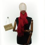 Fashion, accesorii si bijuterii - Femei - Accesorii femei - Esarfe si fulare femei - Esarfa dama, din lana, Buticcochet, 70x180 cm, cu imprimeu Uni si franjuri, Rosu - ES3543 - Infinity.ro