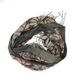 Fashion, accesorii si bijuterii - Femei - Accesorii femei - Esarfe si fulare femei - Esarfa dama, din lana, Buticcochet, 70x180 cm, cu imprimeu floral si franjuri, Kaki - ES3542 - Infinity.ro