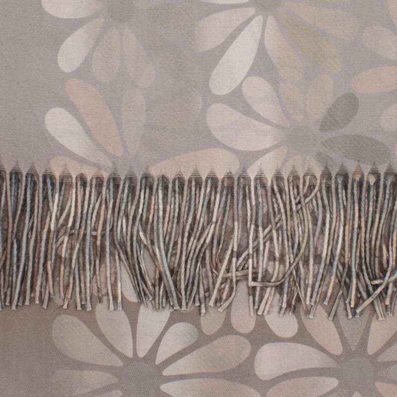 Fashion, accesorii si bijuterii - Femei - Accesorii femei - Esarfe si fulare femei - Esarfa dama, din lana, Buticcochet, 70x180 cm, cu imprimeu floral si franjuri, Gri - ES3539 - Infinity.ro