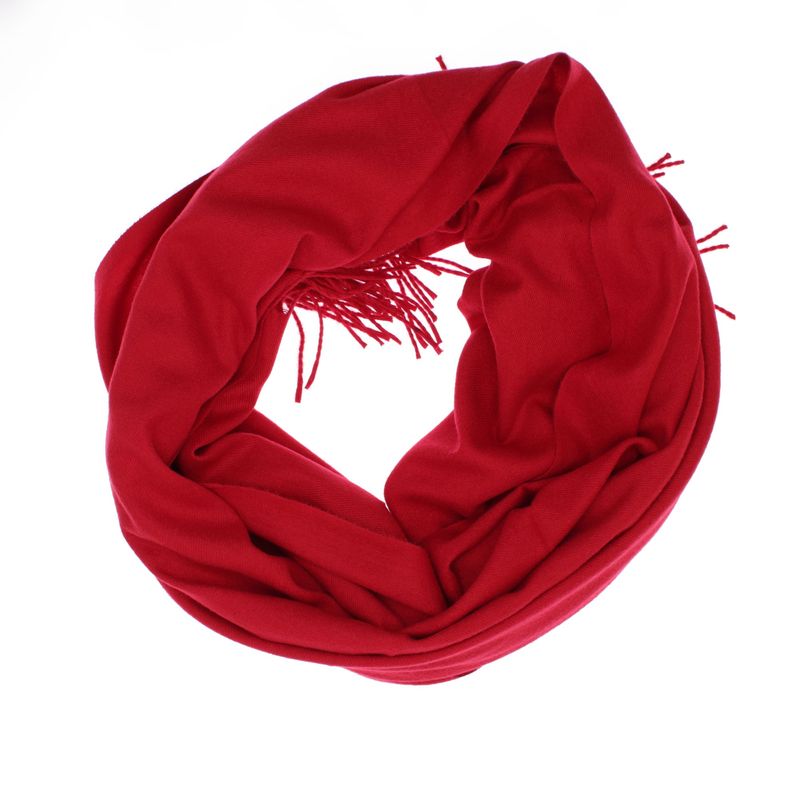 Fashion, accesorii si bijuterii - Femei - Accesorii femei - Esarfe si fulare femei - Esarfa dama, din lana, Buticcochet, 70x180 cm, cu imprimeu Uni si franjuri, Rosu - ES3543 - Infinity.ro