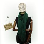 Fashion, accesorii si bijuterii - Femei - Accesorii femei - Esarfe si fulare femei - Esarfa dama, din lana, Buticcochet, 70x180 cm, cu imprimeu Uni si franjuri, Verde - ES3552 - Infinity.ro
