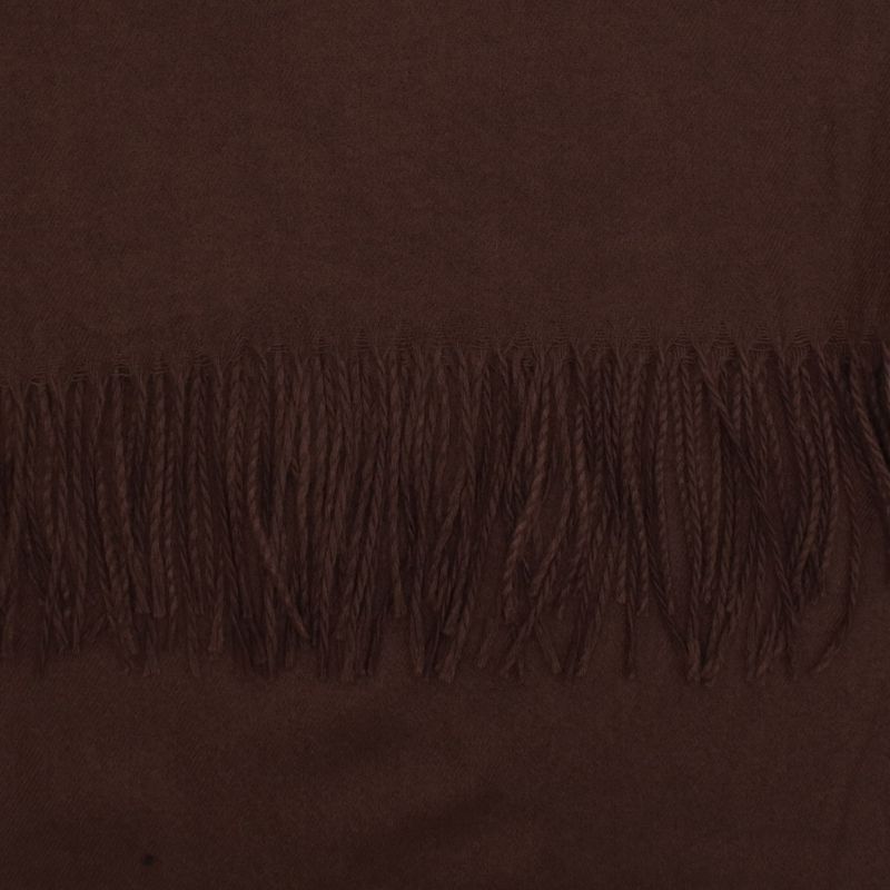 Fashion, accesorii si bijuterii - Femei - Accesorii femei - Esarfe si fulare femei - Esarfa dama, din lana, Buticcochet, 70x180 cm, cu imprimeu Uni si franjuri, maro inchis - ES3547 - Infinity.ro