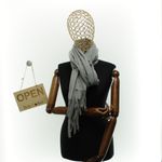 Fashion, accesorii si bijuterii - Femei - Accesorii femei - Esarfe si fulare femei - Esarfa dama, din lana, Buticcochet, 70x180 cm, cu imprimeu Uni si franjuri, Gri - ES3546 - Infinity.ro