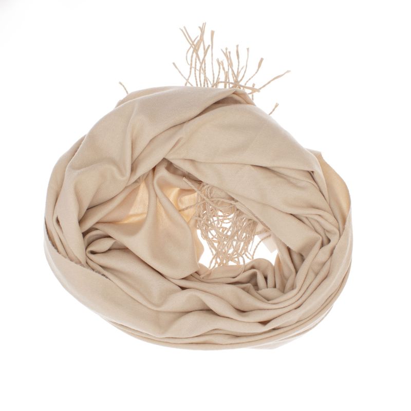 Fashion, accesorii si bijuterii - Femei - Accesorii femei - Esarfe si fulare femei - Esarfa dama, din lana, Buticcochet, 70x180 cm, cu imprimeu Uni si franjuri, Bej - ES3545 - Infinity.ro