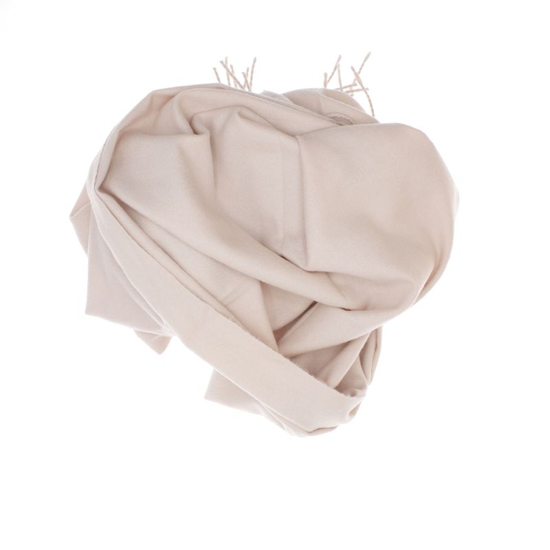 Fashion, accesorii si bijuterii - Femei - Accesorii femei - Esarfe si fulare femei - Esarfa dama, din lana, Buticcochet, 70x180 cm, cu imprimeu Uni si franjuri, Crem - ES3551 - Infinity.ro