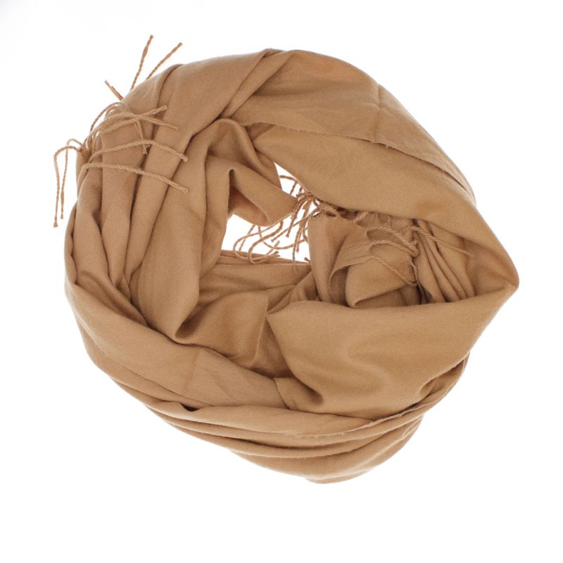 Fashion, accesorii si bijuterii - Femei - Accesorii femei - Esarfe si fulare femei - Esarfa dama, din lana, Buticcochet, 70x180 cm, cu imprimeu Uni si franjuri, Maro - ES3550 - Infinity.ro