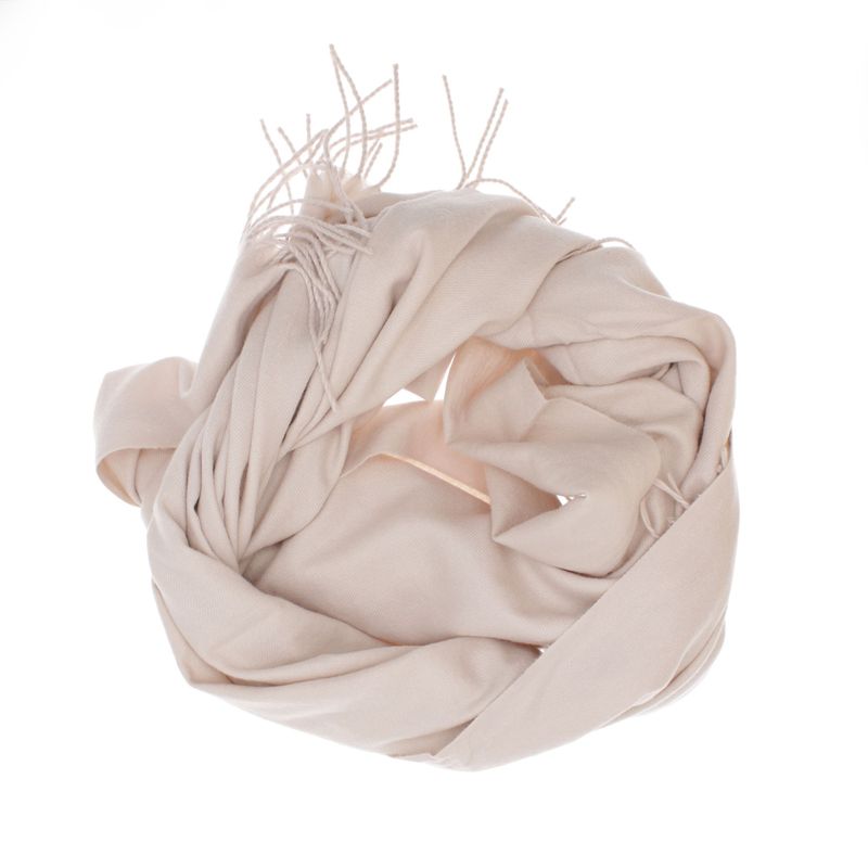 Fashion, accesorii si bijuterii - Femei - Accesorii femei - Esarfe si fulare femei - Esarfa dama, din lana, Buticcochet, 70x180 cm, cu imprimeu Uni si franjuri, Crem - ES3551 - Infinity.ro