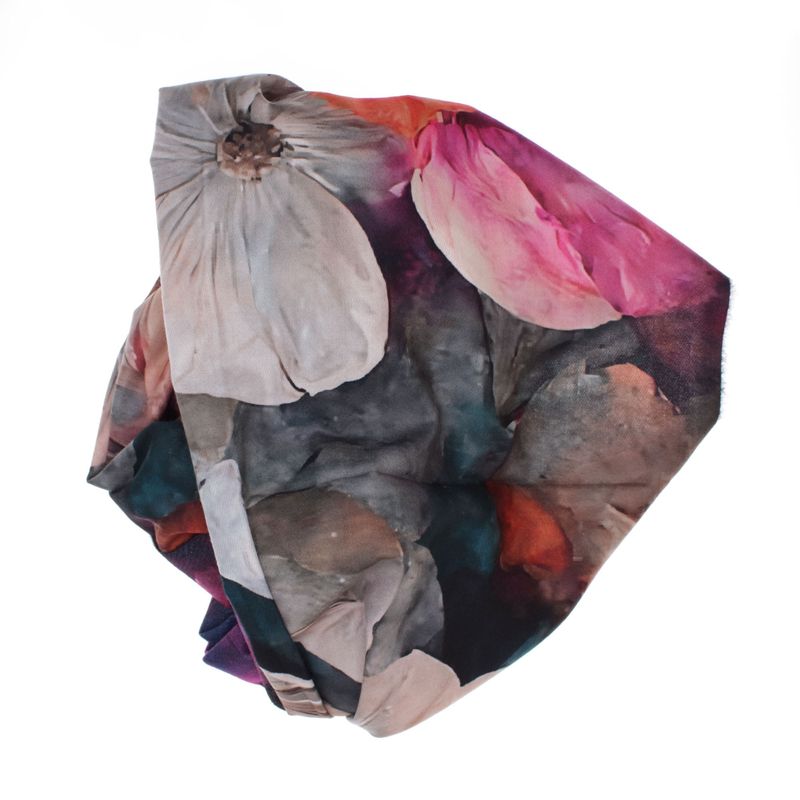 Fashion, accesorii si bijuterii - Femei - Accesorii femei - Esarfe si fulare femei - Esarfa dama, din lana, Buticcochet, 70x180 cm, cu imprimeu floral si franjuri, Multicolor - ES3557 - Infinity.ro