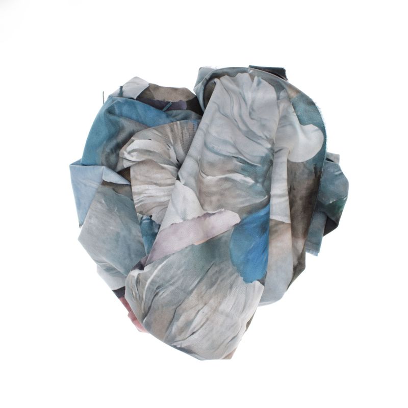 Fashion, accesorii si bijuterii - Femei - Accesorii femei - Esarfe si fulare femei - Esarfa dama, din lana, Buticcochet, 70x180 cm, cu imprimeu floral si franjuri, Albastru - ES3556 - Infinity.ro