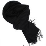 Fashion, accesorii si bijuterii - Femei - Accesorii femei - Esarfe si fulare femei - Esarfa dama, din lana, Buticcochet, 70x180 cm, cu imprimeu Uni si franjuri, Negru - ES3554 - Infinity.ro