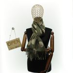 Fashion, accesorii si bijuterii - Femei - Accesorii femei - Esarfe si fulare femei - Esarfa dama, din lana, Buticcochet, 70x180 cm, imprimeu cu buline, Kaki - ES3564 - Infinity.ro