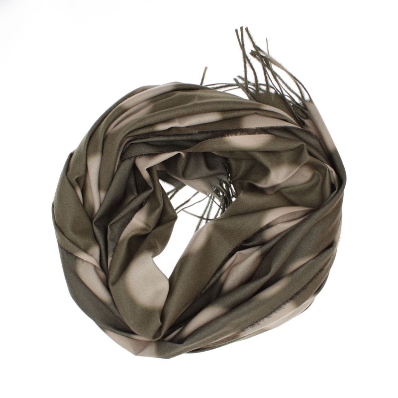Fashion, accesorii si bijuterii - Femei - Accesorii femei - Esarfe si fulare femei - Esarfa dama, din lana, Buticcochet, 70x180 cm, imprimeu cu buline, Kaki - ES3564 - Infinity.ro