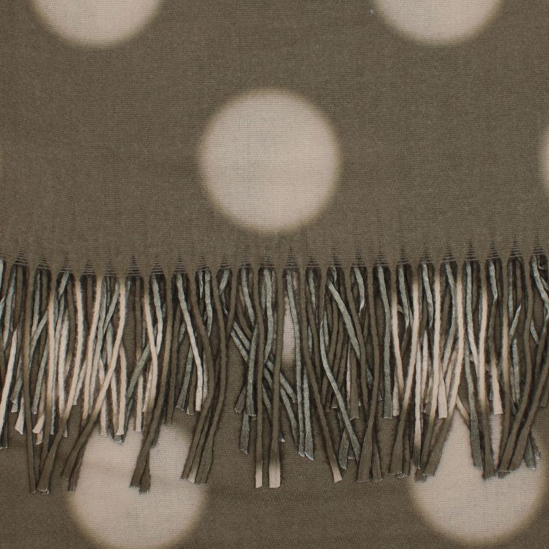 Fashion, accesorii si bijuterii - Femei - Accesorii femei - Esarfe si fulare femei - Esarfa dama, din lana, Buticcochet, 70x180 cm, imprimeu cu buline, Kaki - ES3564 - Infinity.ro