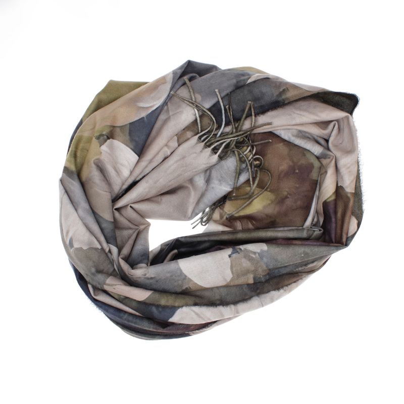 Fashion, accesorii si bijuterii - Femei - Accesorii femei - Esarfe si fulare femei - Esarfa dama, din lana, Buticcochet, 70x180 cm, cu imprimeu floral si franjuri, Multicolor - ES3559 - Infinity.ro