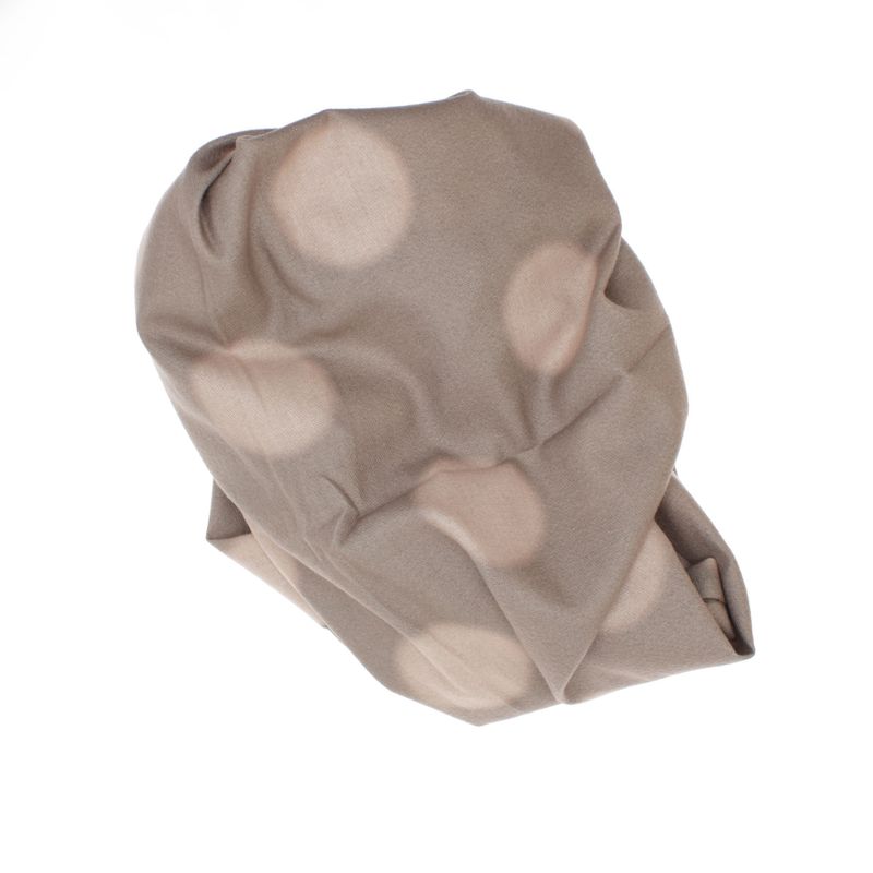 Fashion, accesorii si bijuterii - Femei - Accesorii femei - Esarfe si fulare femei - Esarfa dama, din lana, Buticcochet, 70x180 cm, imprimeu cu buline, Bej - ES3563 - Infinity.ro