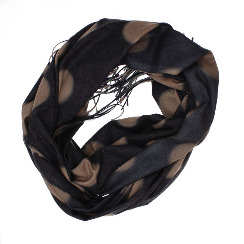 Fashion, accesorii si bijuterii - Femei - Accesorii femei - Esarfe si fulare femei - Esarfa dama, din lana, Buticcochet, 70x180 cm, imprimeu cu buline, Negru - ES3565 - Infinity.ro