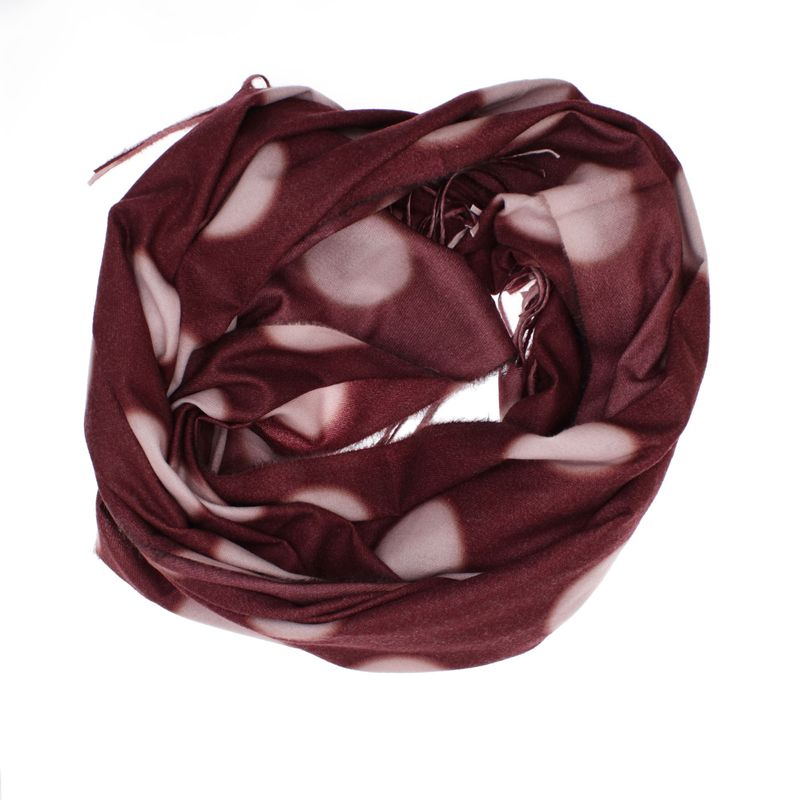 Fashion, accesorii si bijuterii - Femei - Accesorii femei - Esarfe si fulare femei - Esarfa dama, din lana, Buticcochet, 70x180 cm, imprimeu cu buline, Visiniu - ES3568 - Infinity.ro