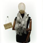 Fashion, accesorii si bijuterii - Femei - Accesorii femei - Esarfe si fulare femei - Esarfa dama, din lana, Buticcochet, 70x180 cm, imprimeu cu buline, Gri - ES3562 - Infinity.ro