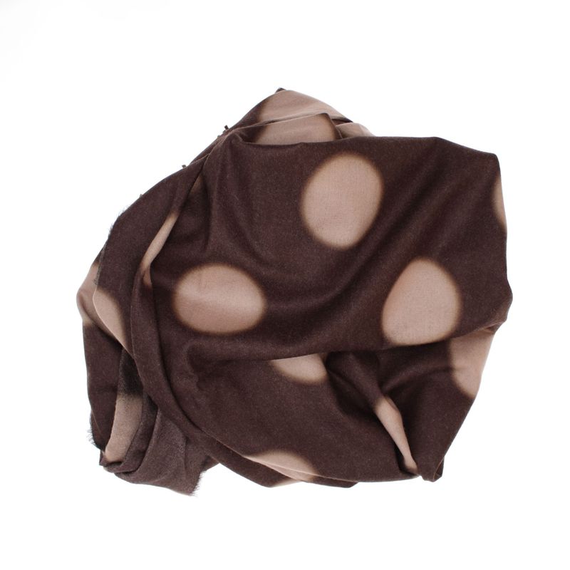 Fashion, accesorii si bijuterii - Femei - Accesorii femei - Esarfe si fulare femei - Esarfa dama, din lana, Buticcochet, 70x180 cm, imprimeu cu buline, Maro - ES3566 - Infinity.ro