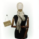Fashion, accesorii si bijuterii - Femei - Accesorii femei - Esarfe si fulare femei - Esarfa dama, din lana, Buticcochet, 70x180 cm, imprimeu cu buline, Crem - ES3567 - Infinity.ro