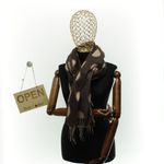 Fashion, accesorii si bijuterii - Femei - Accesorii femei - Esarfe si fulare femei - Esarfa dama, din lana, Buticcochet, 70x180 cm, imprimeu cu buline, Maro - ES3566 - Infinity.ro