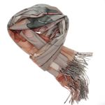 Fashion, accesorii si bijuterii - Femei - Accesorii femei - Esarfe si fulare femei - Esarfa dama, din lana, Buticcochet, 70x180 cm, imprimeu cu frunze, Multicolor - ES3569 - Infinity.ro