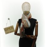 Fashion, accesorii si bijuterii - Femei - Accesorii femei - Esarfe si fulare femei - Esarfa dama, din lana, Buticcochet, 70x180 cm, imprimeu cu frunze, Multicolor - ES3569 - Infinity.ro