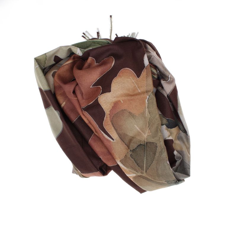 Fashion, accesorii si bijuterii - Femei - Accesorii femei - Esarfe si fulare femei - Esarfa dama, din lana, Buticcochet, 70x180 cm, imprimeu cu frunze, Multicolor - ES3573 - Infinity.ro