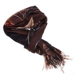 Fashion, accesorii si bijuterii - Femei - Accesorii femei - Esarfe si fulare femei - Esarfa dama, din lana, Buticcochet, 70x180 cm, imprimeu cu frunze, Multicolor - ES3578 - Infinity.ro