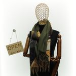 Fashion, accesorii si bijuterii - Femei - Accesorii femei - Esarfe si fulare femei - Esarfa dama, din lana, Buticcochet, 70x180 cm, imprimeu cu frunze, Multicolor - ES3580 - Infinity.ro