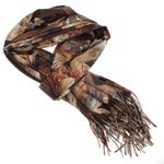 Fashion, accesorii si bijuterii - Femei - Accesorii femei - Esarfe si fulare femei - Esarfa dama, din lana, Buticcochet, 70x180 cm, imprimeu cu flori stilizate, maro inchis - ES3588 - Infinity.ro