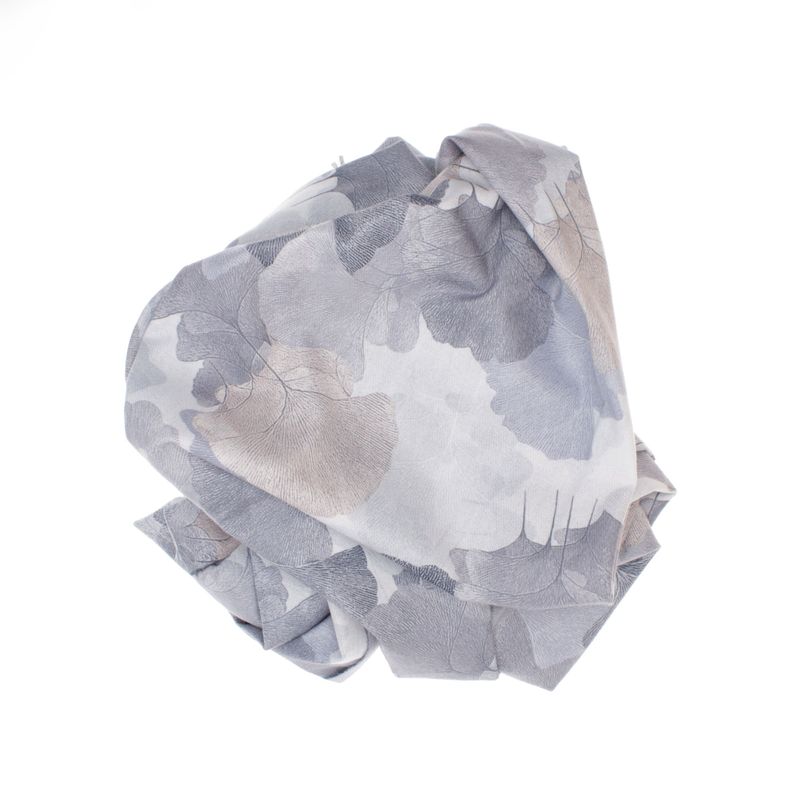 Fashion, accesorii si bijuterii - Femei - Accesorii femei - Esarfe si fulare femei - Esarfa dama, din lana, Buticcochet, 70x180 cm, imprimeu cu frunze, Gri - ES3590 - Infinity.ro