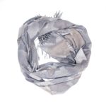 Fashion, accesorii si bijuterii - Femei - Accesorii femei - Esarfe si fulare femei - Esarfa dama, din lana, Buticcochet, 70x180 cm, imprimeu cu frunze, Gri - ES3590 - Infinity.ro