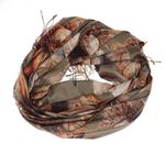 Fashion, accesorii si bijuterii - Femei - Accesorii femei - Esarfe si fulare femei - Esarfa dama, din lana, Buticcochet, 70x180 cm, imprimeu cu flori stilizate, Kaki - ES3587 - Infinity.ro