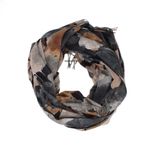 Fashion, accesorii si bijuterii - Femei - Accesorii femei - Esarfe si fulare femei - Esarfa dama, din lana, Buticcochet, 70x180 cm, imprimeu cu frunze, Negru - ES3595 - Infinity.ro