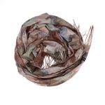 Fashion, accesorii si bijuterii - Femei - Accesorii femei - Esarfe si fulare femei - Esarfa dama, din lana, Buticcochet, 70x180 cm, imprimeu cu frunze, Maro - ES3593 - Infinity.ro
