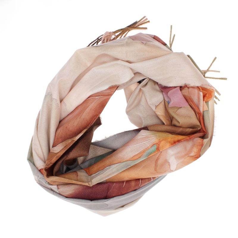 Fashion, accesorii si bijuterii - Femei - Accesorii femei - Esarfe si fulare femei - Esarfa dama, din lana, Buticcochet, 70x180 cm, imprimeu floral stilizat, Multicolor - ES3601 - Infinity.ro